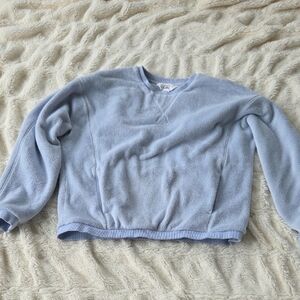 Athleta Girl Youth Large 10/12 Cozy Blue Sweater W Front Pockets